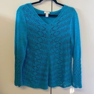 CHICO’S sweater. Chico’s size 1 or Medium. Bright blue